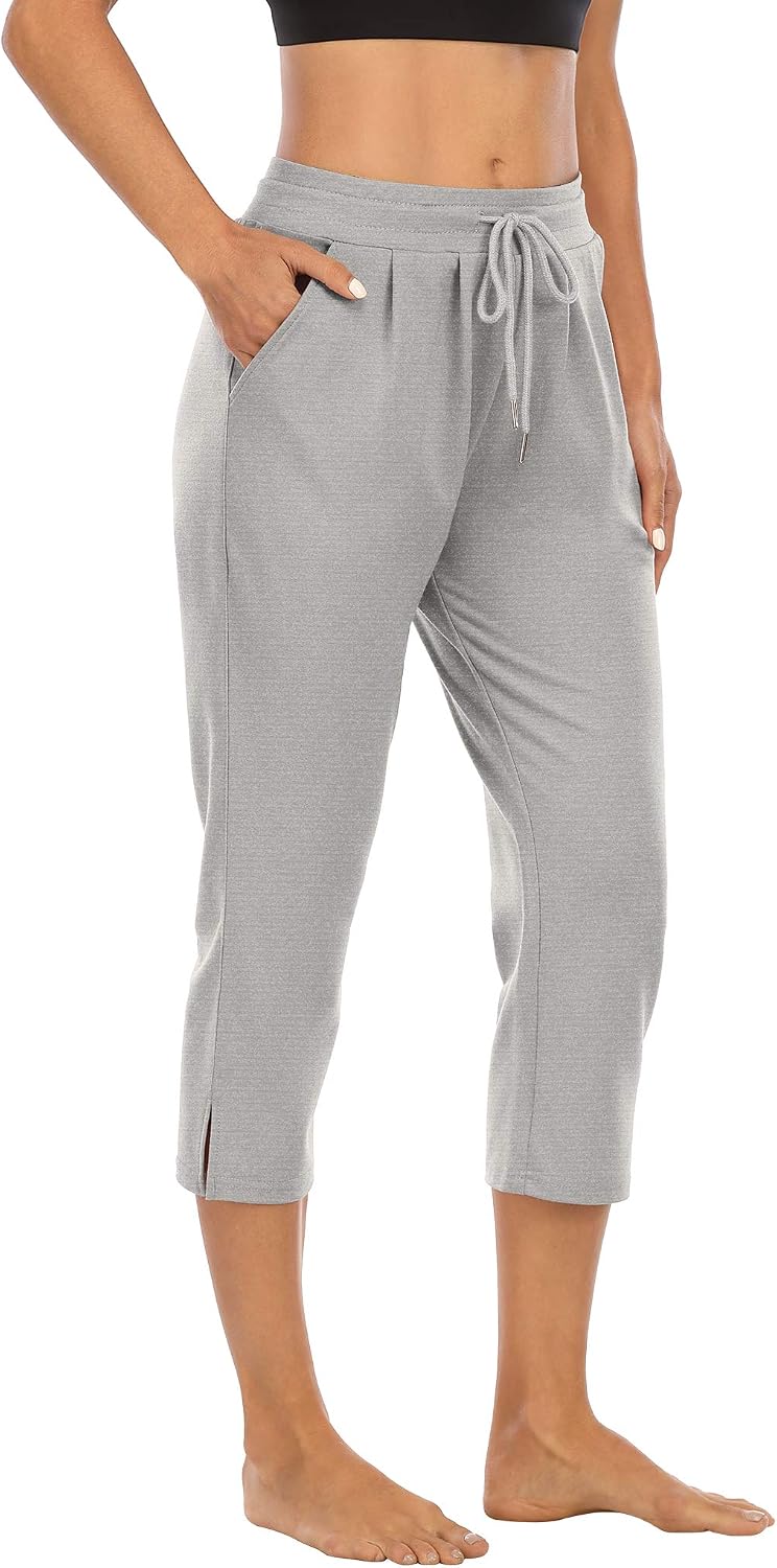 THANTH Womens Capri Yoga Pants Loose 