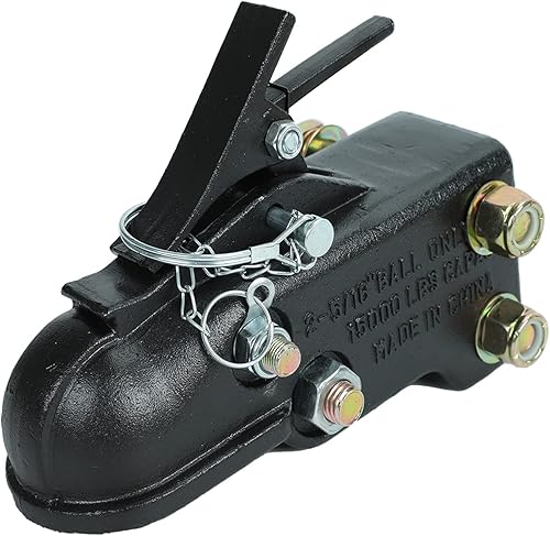 Acoplador de remolque ajustable fundido resistente de 2-5/16 pulgadas, acoplador de montaje en canal de capacidad de 15000 libras con kit de