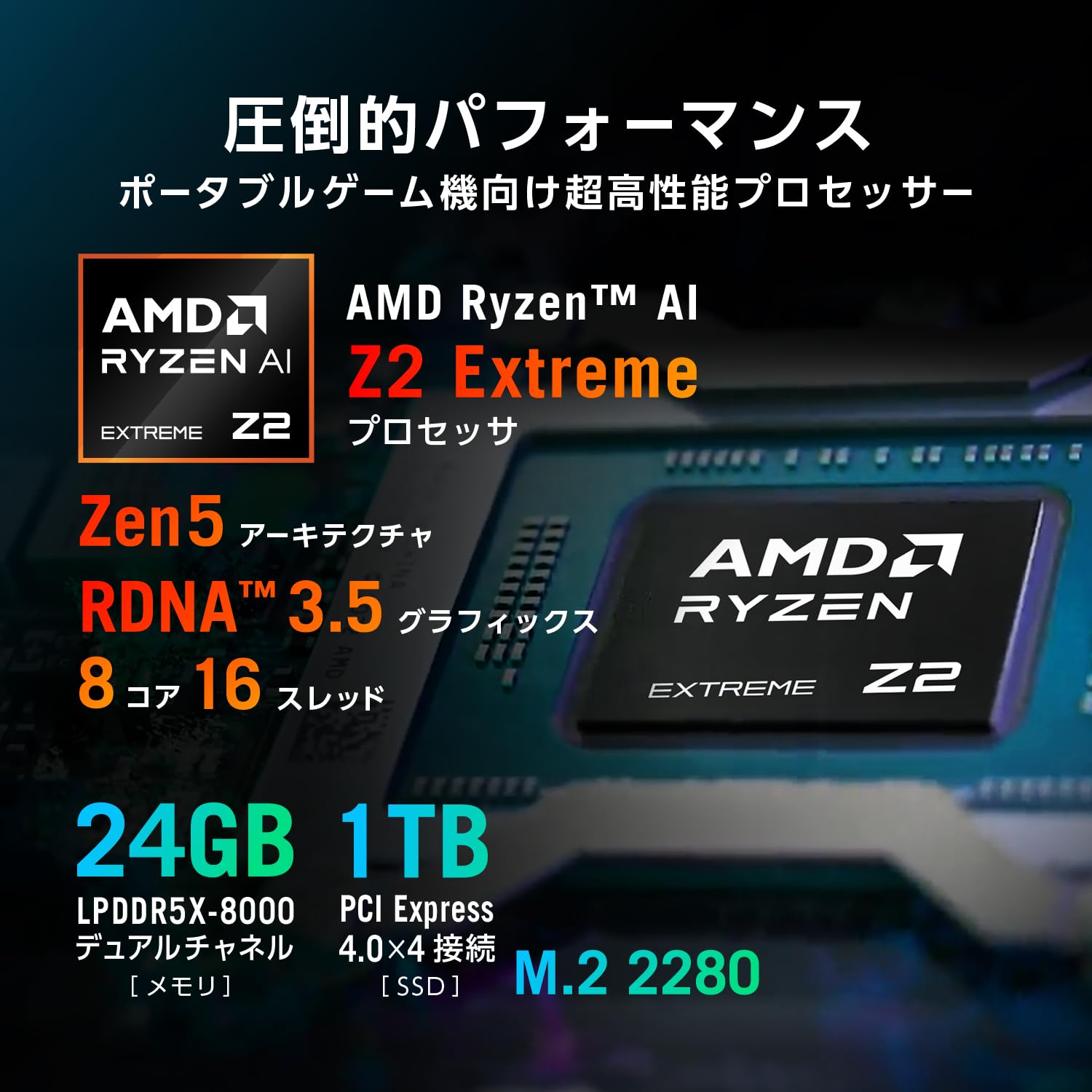 ASUS Gaming PC ROG Xbox Ally X RC73XA 7-Inch Ryzen AI Z2 Extreme Memory 24GB SSD 1TB Refresh Rate 120Hz Windows 11 Battery Life 22.3 Hours Portable Weight 1.58 lbs Black RC73XA-Z2E24G1T Product Image 4