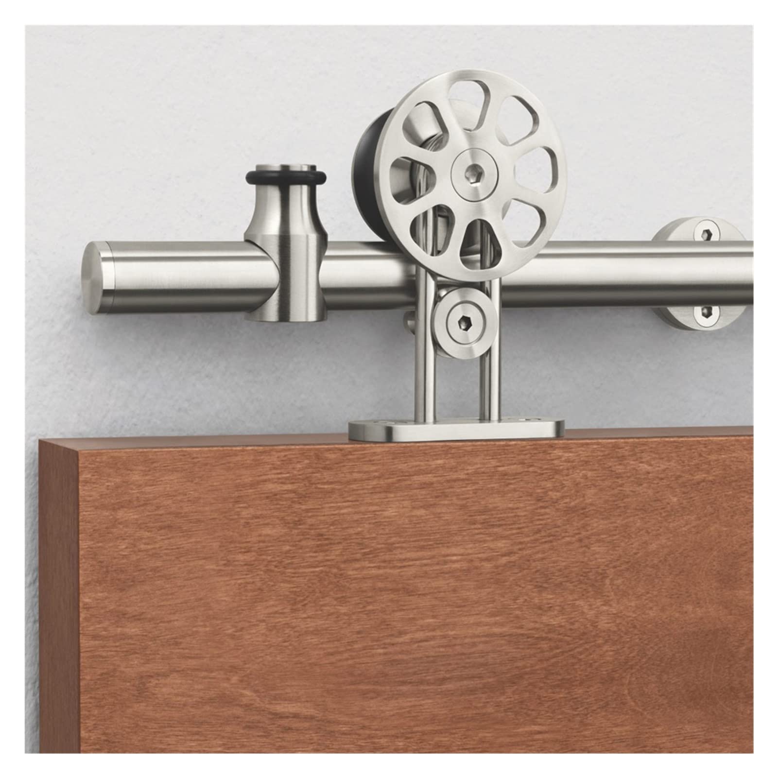 Edede 13Ft Double Kit Sliding Door Hardware Sliding Barn Door Hardware Kit Stainless Steel Top Mount For Single Doors(13Ft Double Kit)