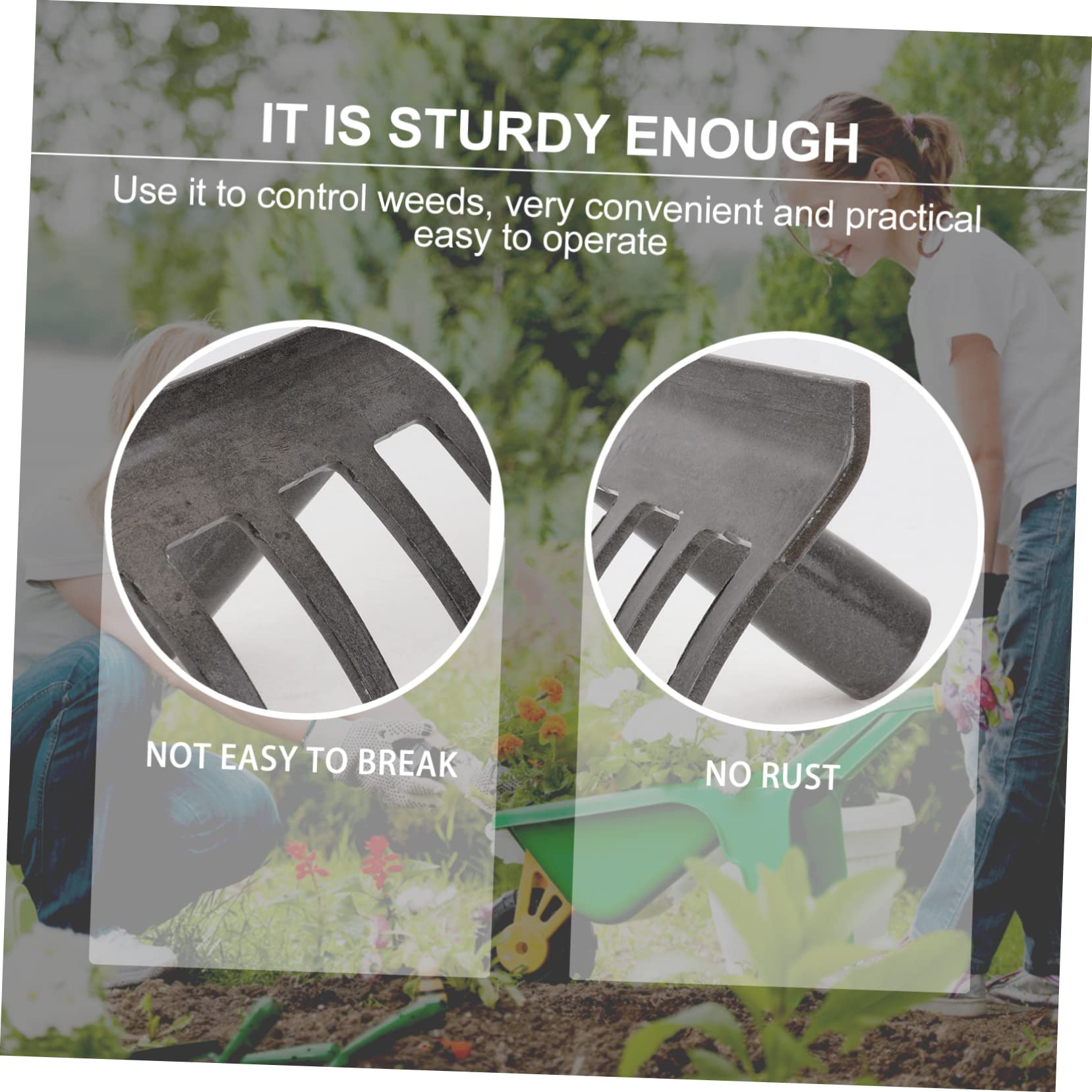 Eisenrechen Grasrechen für Gartenarbeit, Robuster Bodenlockerrechen