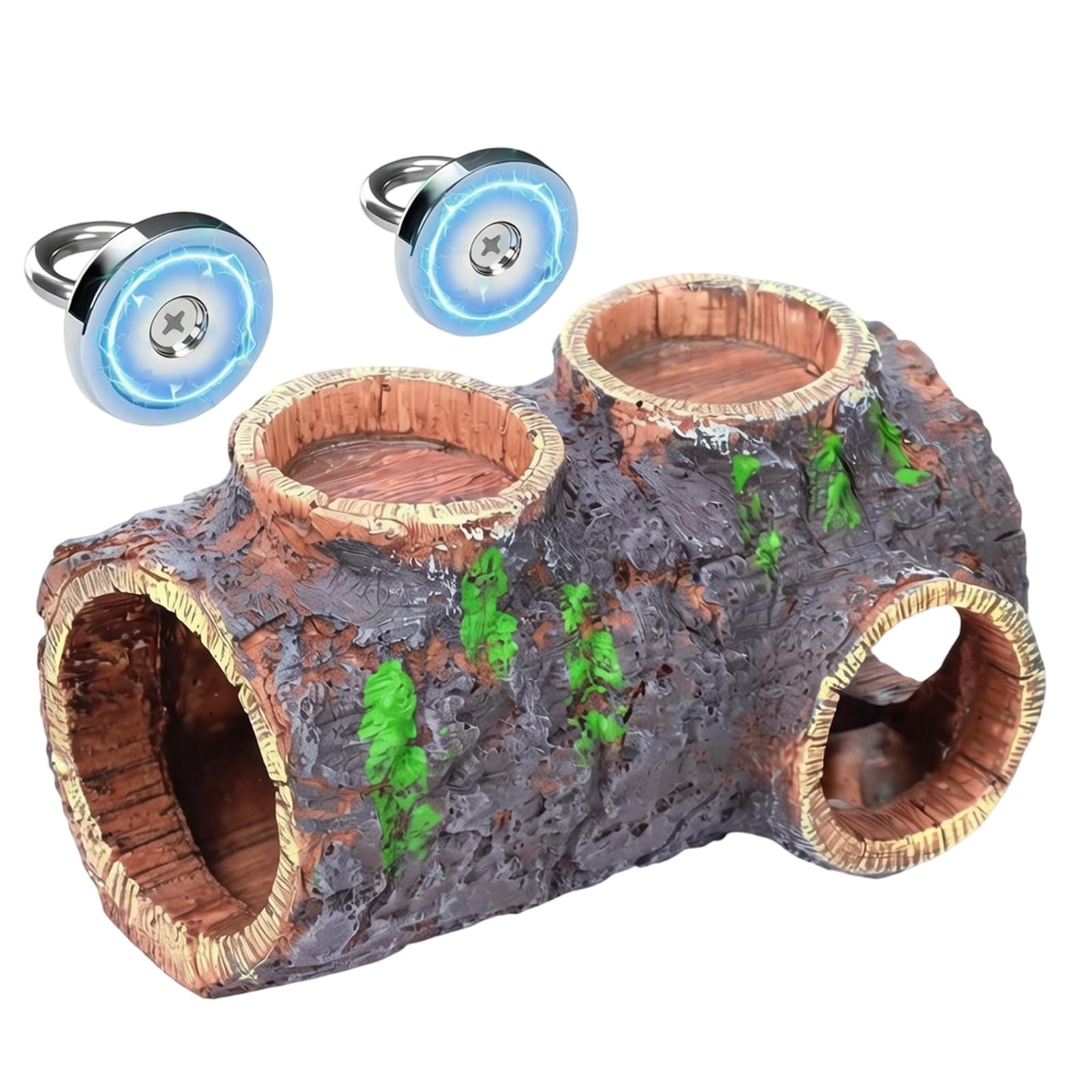 ordinarYone Hideaway Shelter Reptiles Cueva Waterer y comederos para terrarios y acuarios, mascotas reptiles escondite cueva