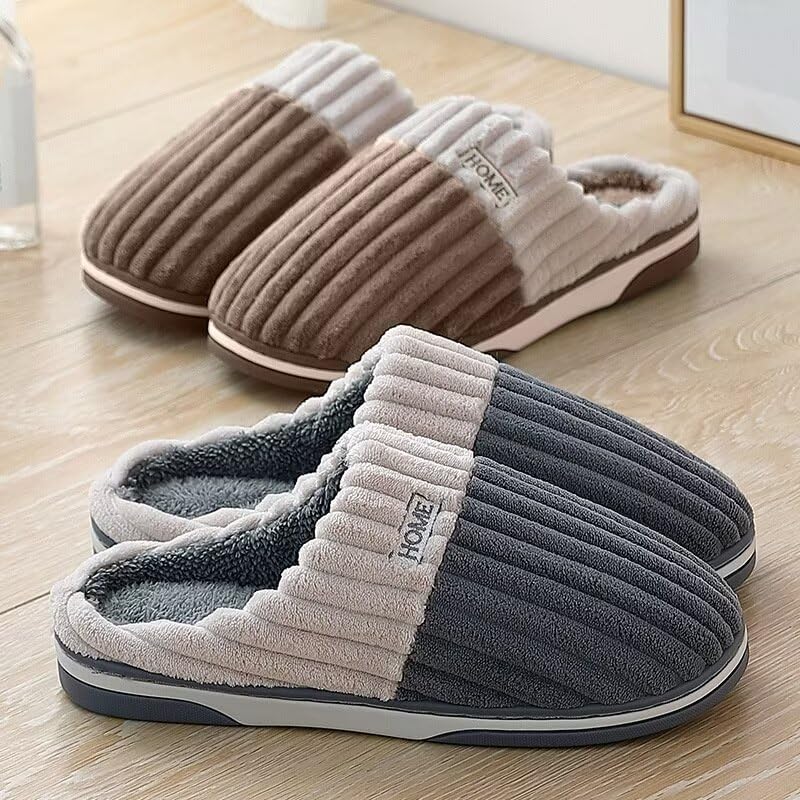 Men Women Quiet Concise Warm Indoor Slippers for Home Bedroom Walking4