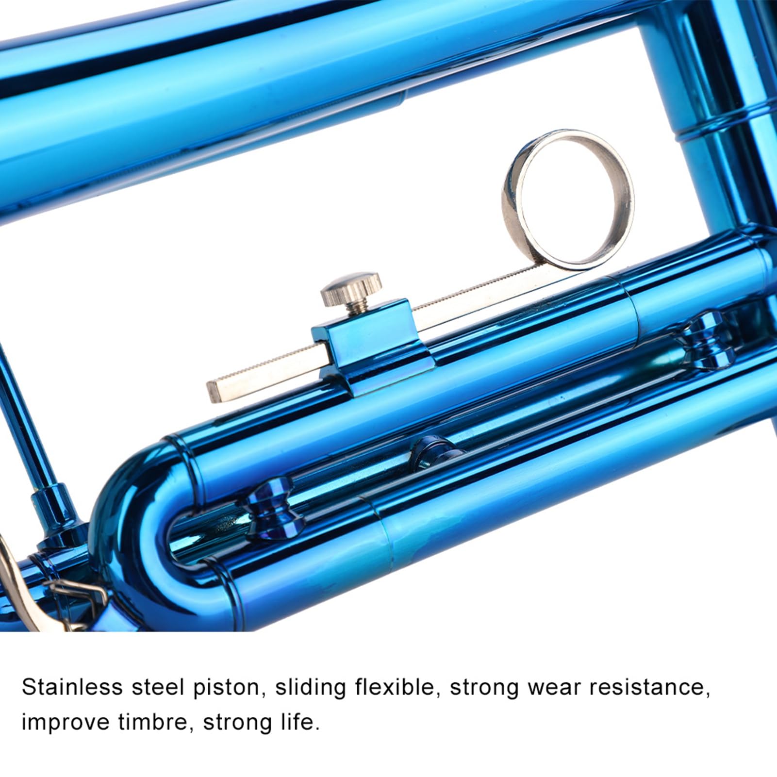Set di Strumenti a Vento della Musica in Ottone Trumpet Suona Senza Intoppi di Alta qualità per il Musicista Principiante Rosso (Blu)