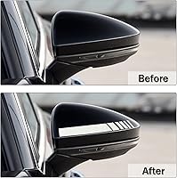 Vista 3 de SINGARO Adhesivos para espejo retrovisor de automóvil, decoración de carrocería de automóvil, 4 unidades (plateado)