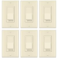 Vista 16 de BESTTEN Paquete de 2 interruptores de luz de pared con atenuador de almendra, compatible con LED regulable, CFL, bombilla incandescente y halógena