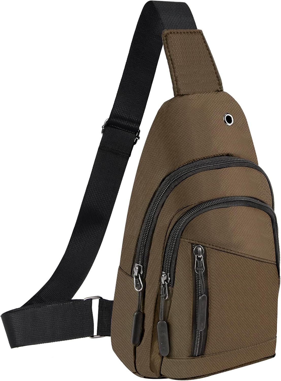 Crossbody Small Sling Bag for Women Men,Casual Lightweight Chest Pack Gym Athletic Backpack Multi Used Zipper Shoulder Daypack for Travel,Shopping,Hiking,Walking,Running,Biking,Black