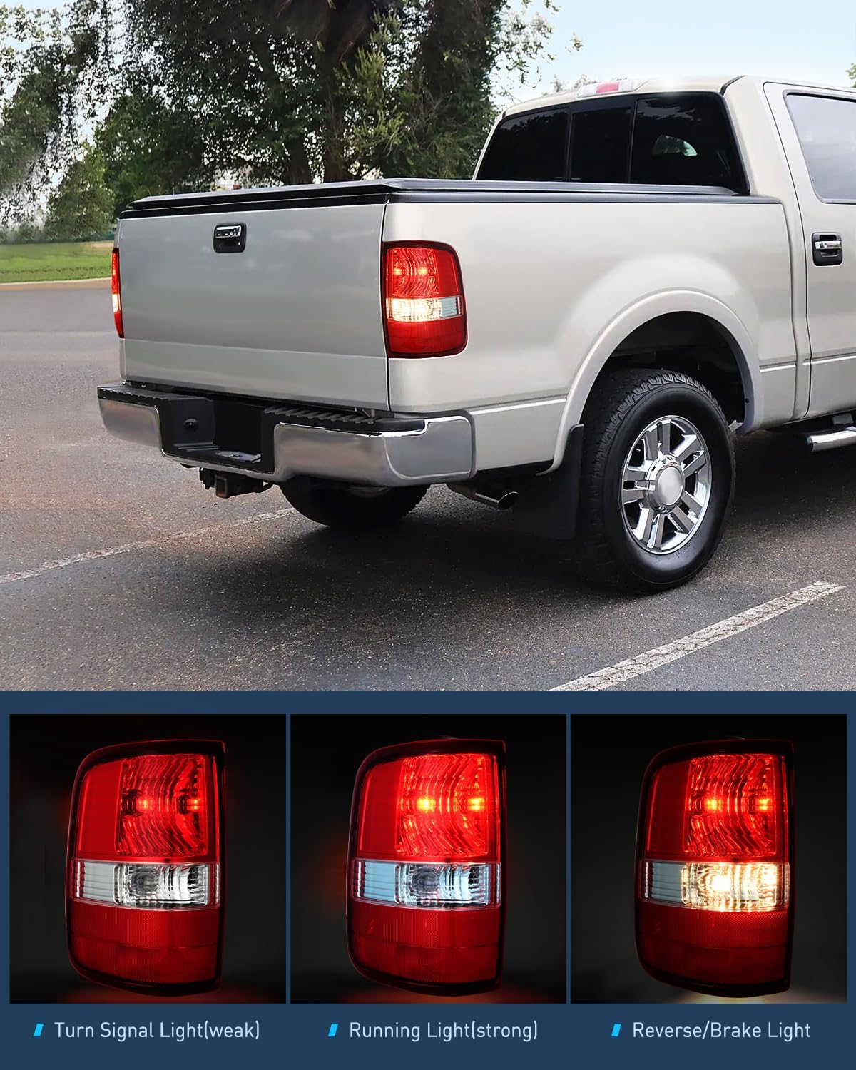 Nilight Taillight Assembly Compatible with 2004 2005 2006 2007 2008 Ford F150 Rear Tail Light Lamp Replacement OE Style Driver Side and Passenger Side