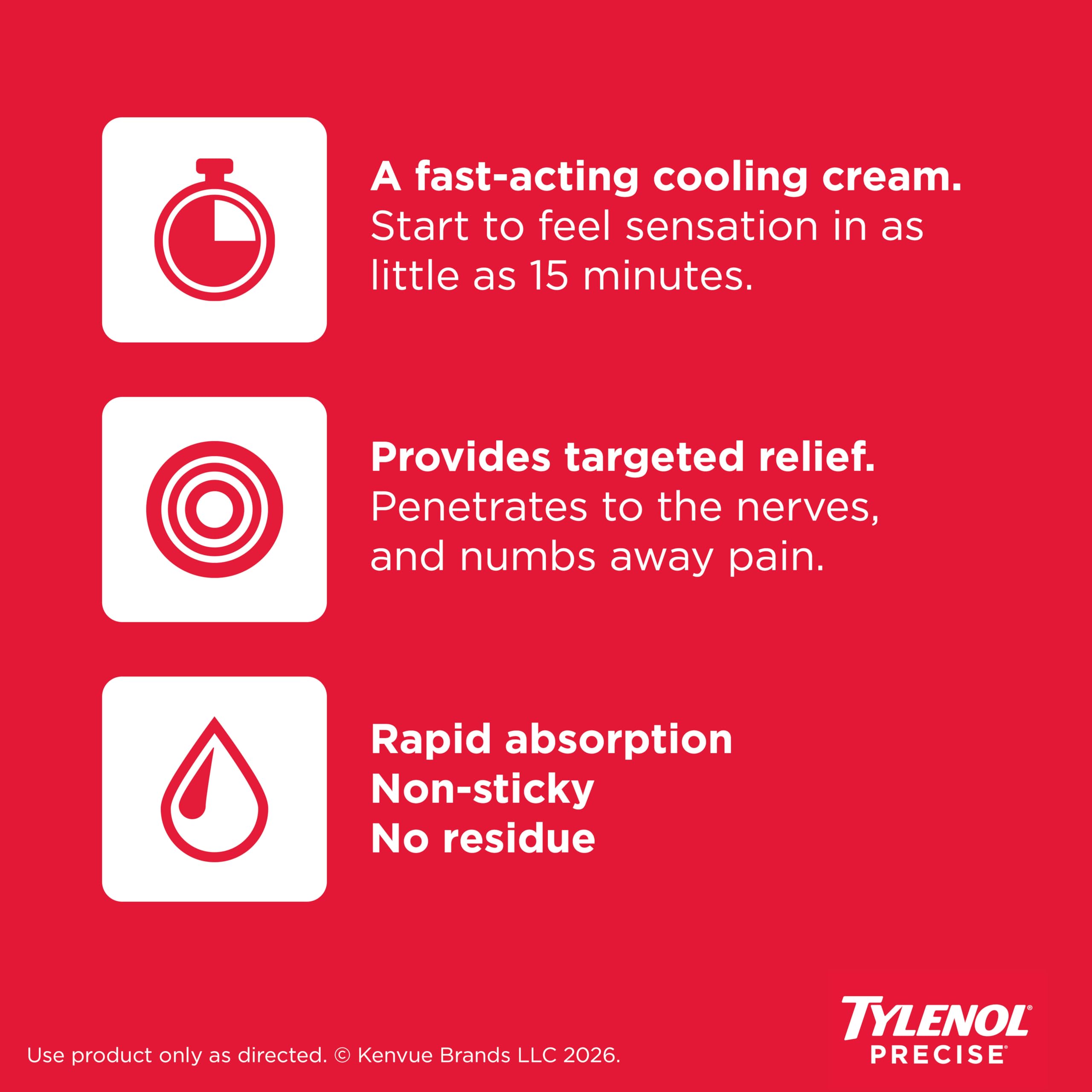 Tylenol Precise Cooling Sensation Pain Relieving Cream, 4 oz — Amazon image 3
