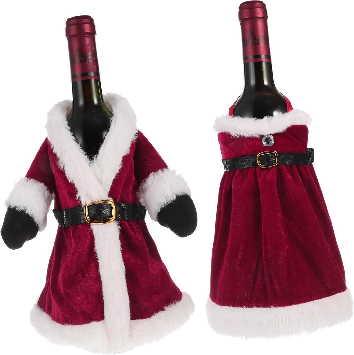 IMIKEYA Holiday Wine Bottle Decor Red Wine Bottle Cover Set Reusable for Christmas