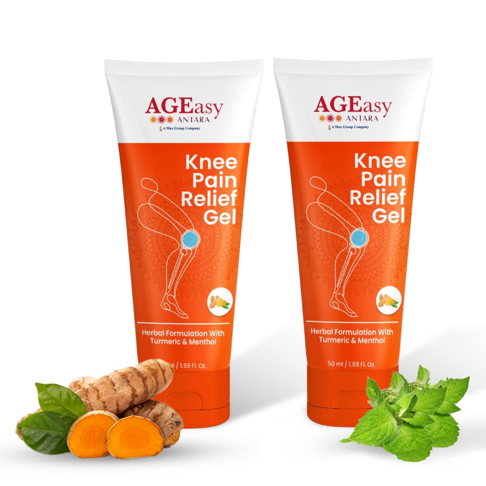 AGEasy (Max Group) Pain Relief Gel (2 x 50g) | Powerful & Fast-Acting Formula with Goodness of Turmeric | Knee and Back Pain Relief Products | Quick Dry & Non-Sticky (Pack of 2) (B0CNTXFC23) Amazon Price History, Amazon Price Tracker