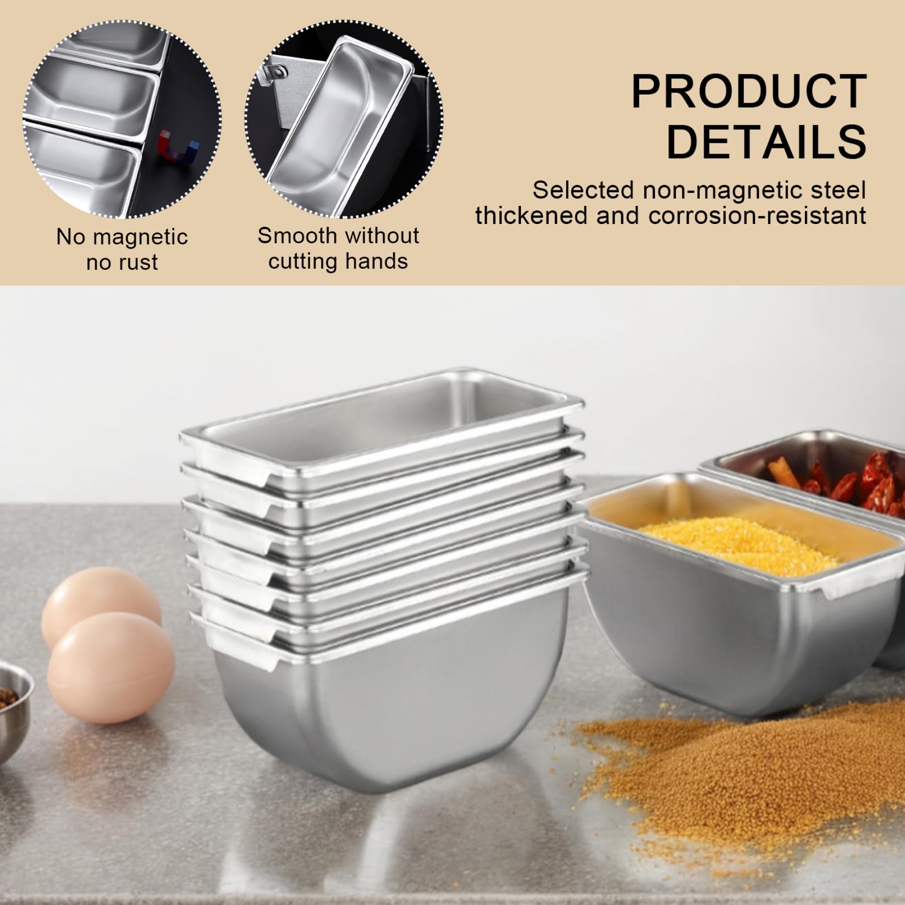 Nizer do pizzy z 6 przegródkami – 45 x 15 x 8,9 cm z 6 łyżkami, zdejmowany i nadający się do prania pojemnik na przyprawy do kuchni, przygotowywania posiłków i nizacji