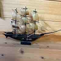 Amazon.co.jp: 帆船 船 模型 水牛の角 置物 レトロ インテリア