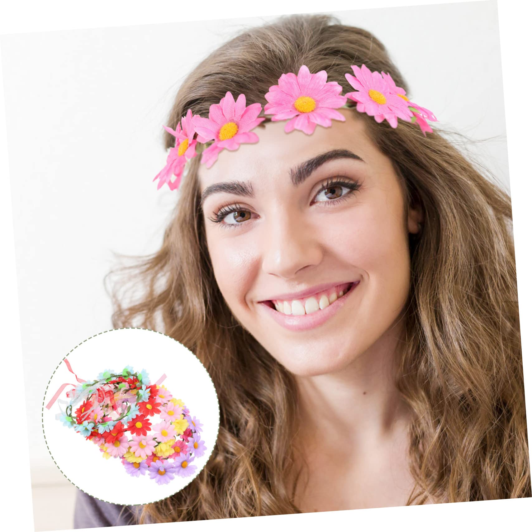 minkissy 12pezzi Marguerite Headband Per Donne e Spose Cerchietti Floreali Eleganti Per Cerimonie Feste e Foto Accessori Matrimonio Colori Mixati