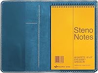 Vista 7 de Funda de cuero personalizada para bloc de notas Steno de 6"x9", cubierta de espiral de cuero hecha a mano, funda folio compatible con bloc de notas