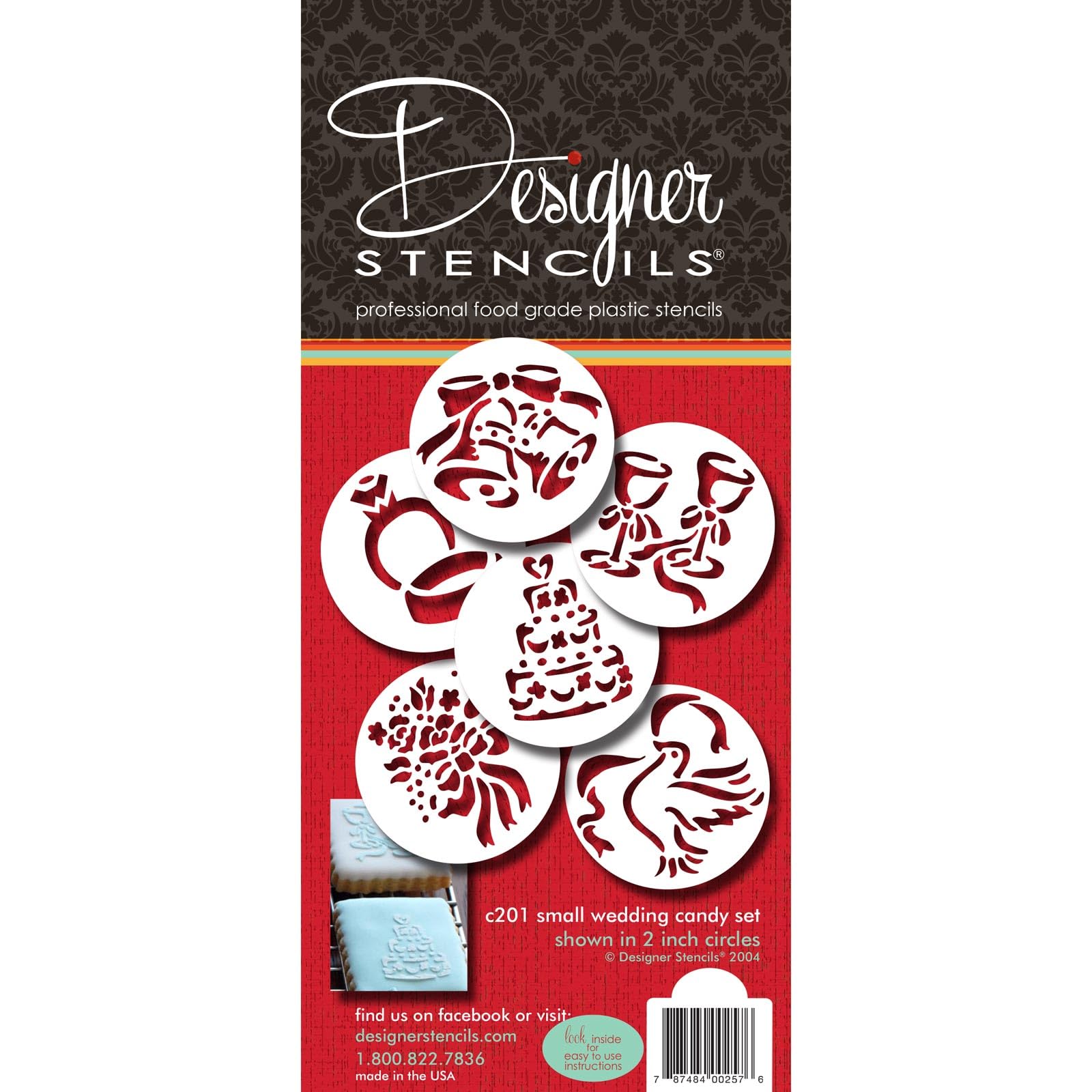 Designer Stencils Wedding Candy/Cookie Stencils, Small, Beige/Semi-Transparent