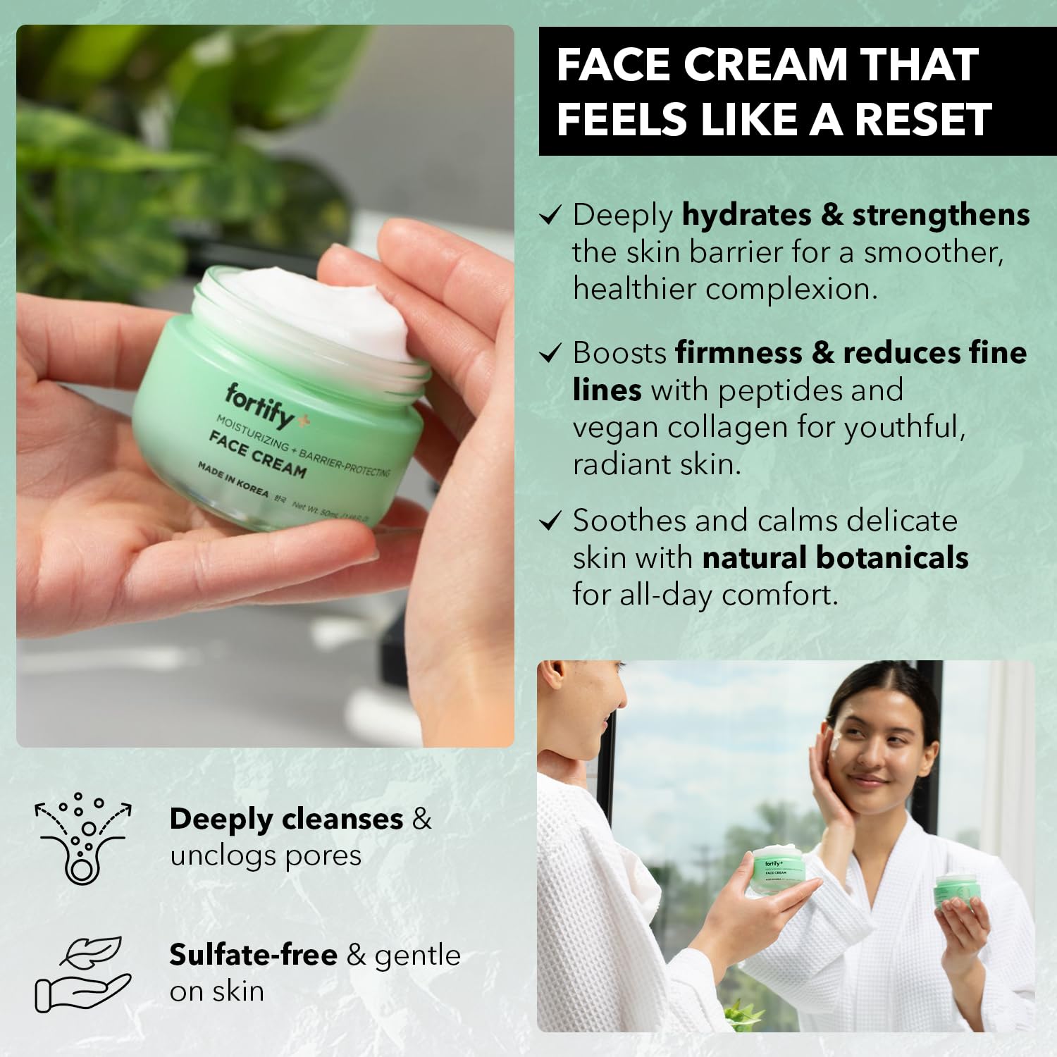 Fortify Skincare Core Routine Trio - Multi Purpose 3-In-1 Detox, Treat, Boost - Cica & Zeolite For Daily Hydration & Barrier Support - Dermatologist Tested, Korean Skin Care Set, Clean Beauty - 3 Pack