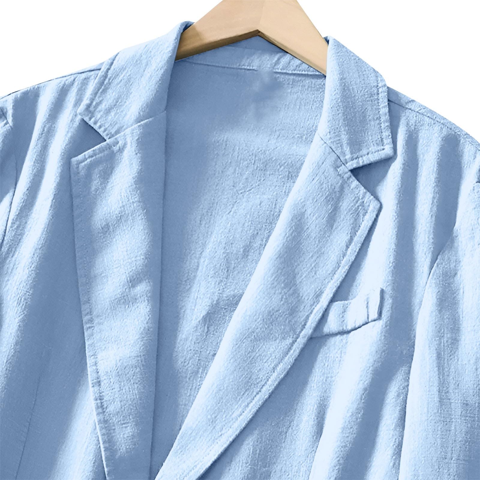 Vestes légères en lin pour homme - Style décontracté - Pour l'été - Légères - Col à revers cranté - Deux boutons - Vêtements d'extérieur - Vêtements de voyage - Vêtements de détente légers