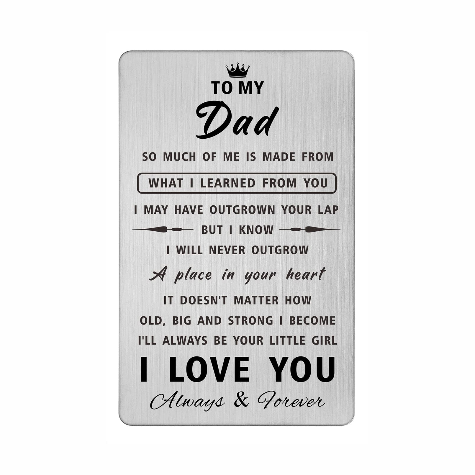 Soon To Be Dad Engraved Wallet Card - First Time Father Gift Idea
