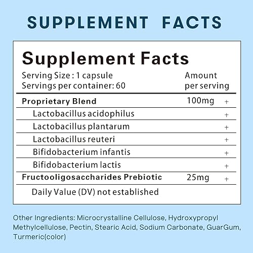 Miniatura 6 de Probiótico para mujeres, 50 mil millones de UFC, con prebióticos y arándano, apoya la salud digestiva, inmune y vaginal, 60 cápsulas