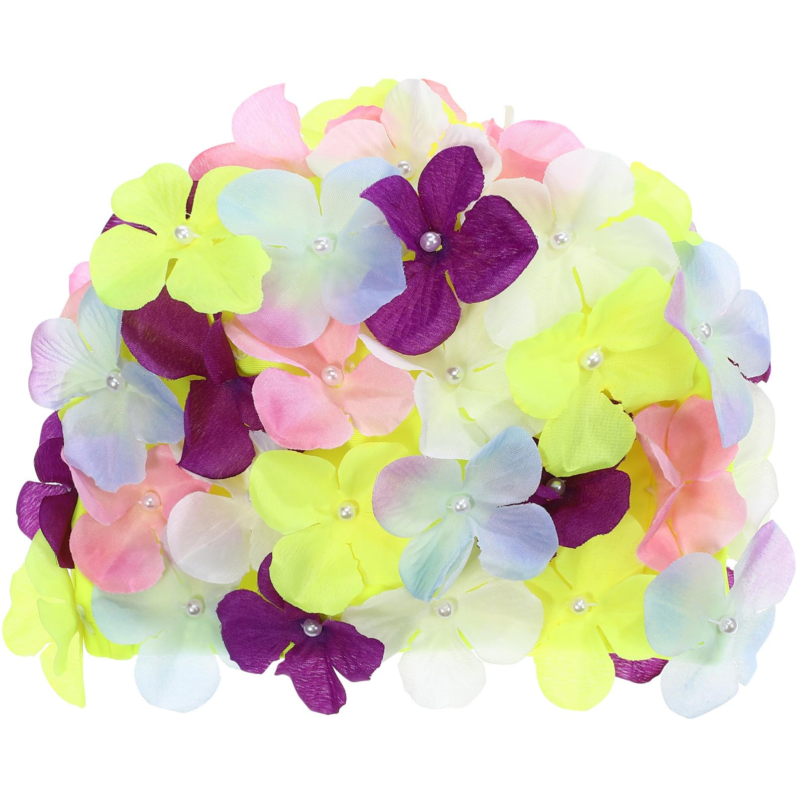 Toddmomy Flower Swim Cap Comfortable Swimming Floral Petal Hat Breathable Bathing Hat for Women Hair Protection, Size L