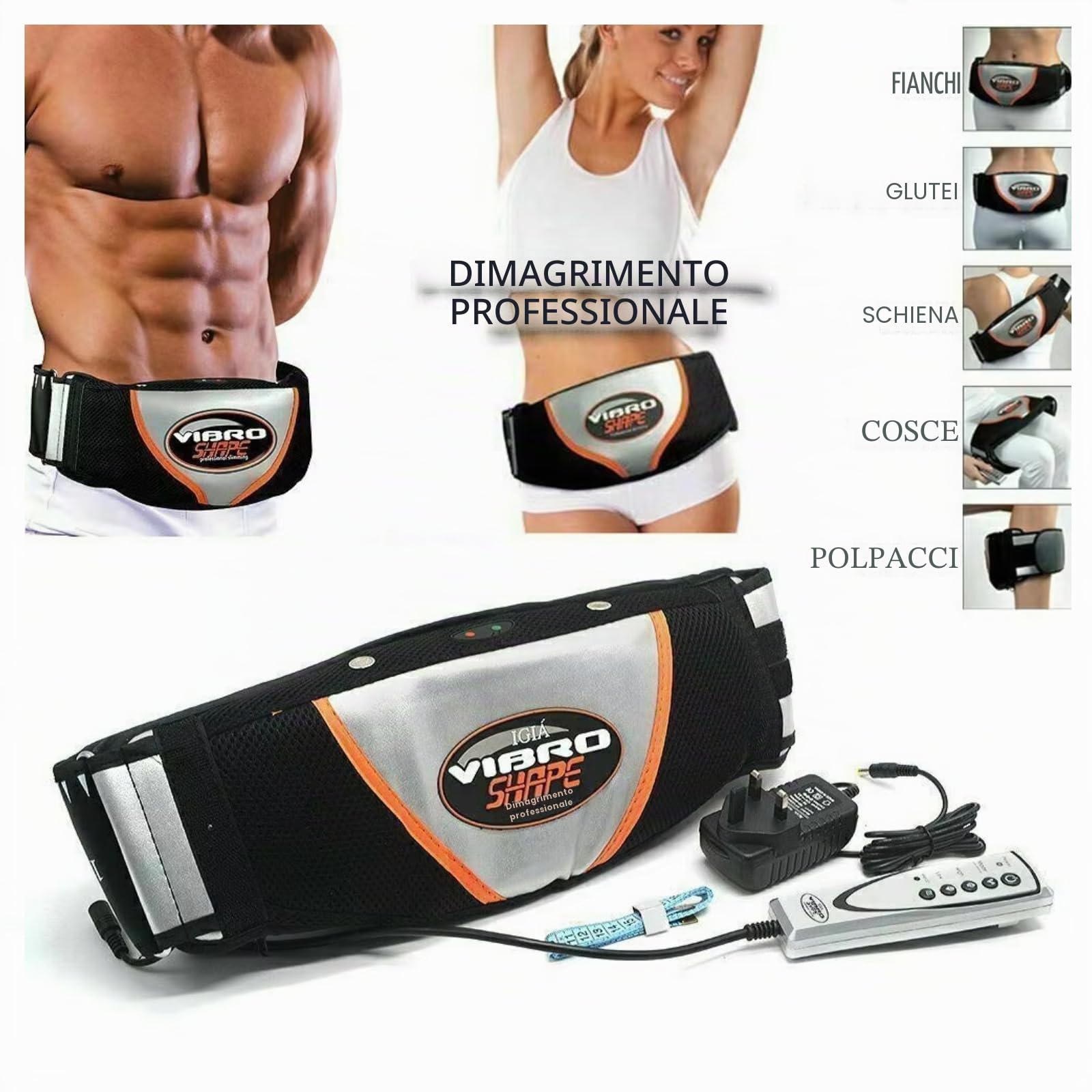 Cintura dimagrante e massaggiante a 5 livelli, regolabile da 120 cm, con funzione di calore, per bruciare i grassi, attrezzo fitness per casa e ufficio, per uomo e donna