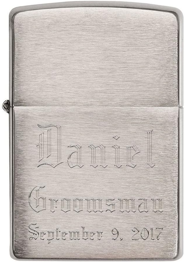 Custom Engraved Zippo Classic Brush Chrome Pipe Lighter: Refillable Windproof Pocket Lighter, Made In USA - Foto 2