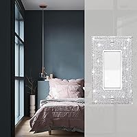 Vista 4 de Gaocai 1 pieza de placas de interruptor de diamantes de imitación brillantes plateadas y cubiertas de enchufes Placas de pared Cubierta