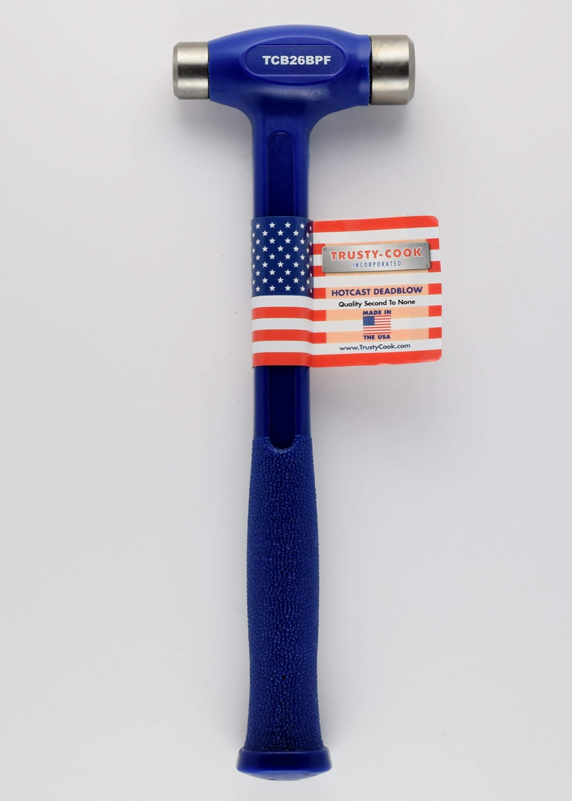 Blue 26oz Trusty-Cook Flat-Flat Ball Peen Dead Blow Hammer