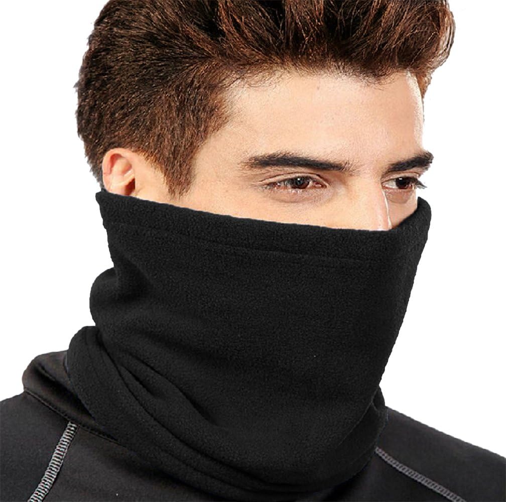 Peach Couture Thick Knit One Hole Facemask Balaclava Snowboarding Biker Mask (Black)