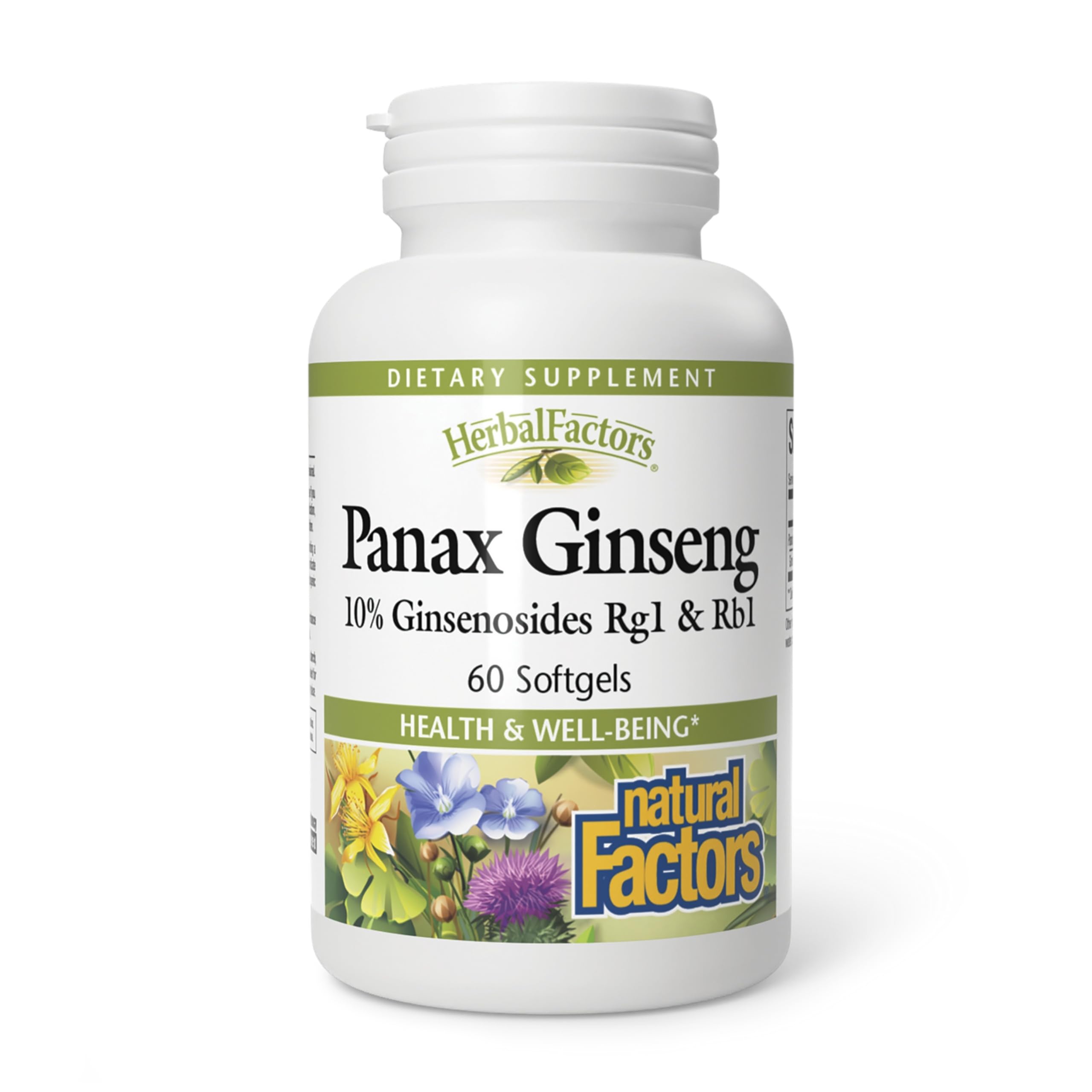 HerbalFactors by Natural Factors, Panax Ginseng, Promotes Resistance to Everyday Stress and a Healthy Well-Being, 60 softgels (60 servings)