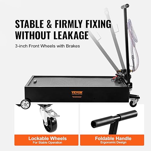 Miniatura 4 de VEVOR Bandeja de drenaje de aceite de perfil bajo, bandeja de drenaje de aceite de 20 galones con bomba, bandeja de cambio de aceite con bomba