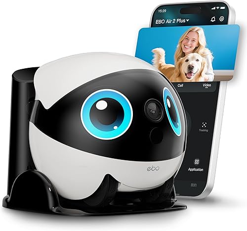 Enabot EBO Air 2 Plus FamilyBot 3K Home Camera Robot cámara interior, robot compañero móvil, video de 2 vías, modo de chat AI, recarga automática,