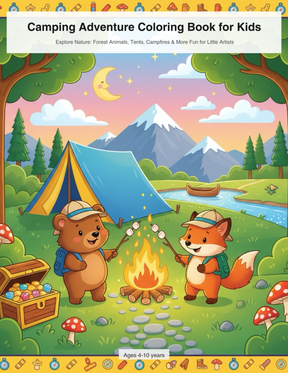 Camping Adventure Coloring Book for Kids: Explore Nature: Forest Animals, Tents, Campfires & More Fun for Little Artists
