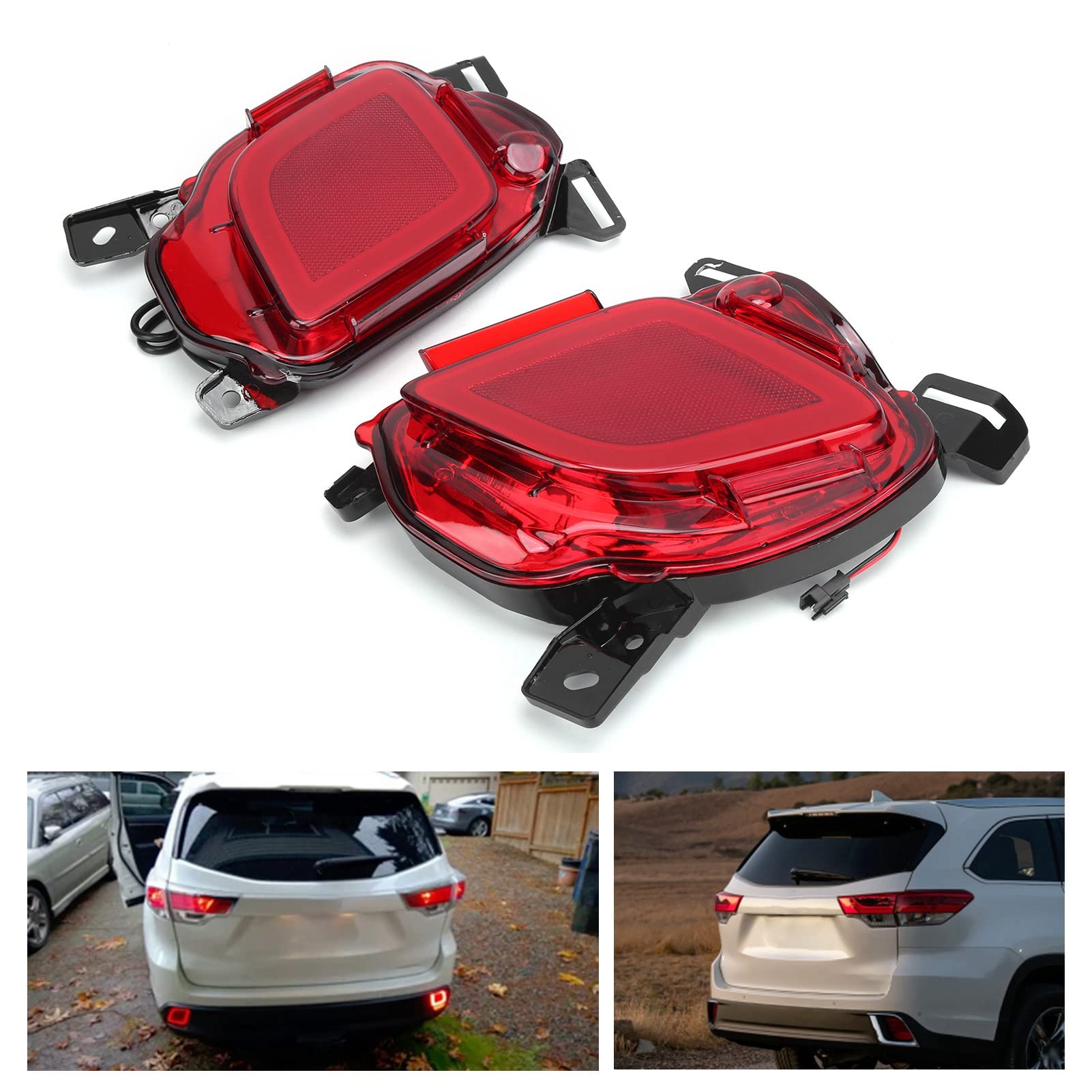 Chrees Marcador de Posición de Luz Trasera Luz Trasera Lámpara de Freno LED Lente Roja IP67 12V Par Lámpara de Señal de de Repuesto con Carcasa de Enfriamiento para H