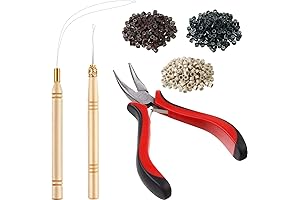 Hair Extension Kit Pliers Pulling Hook Needle Bead Device Tool Kits and...