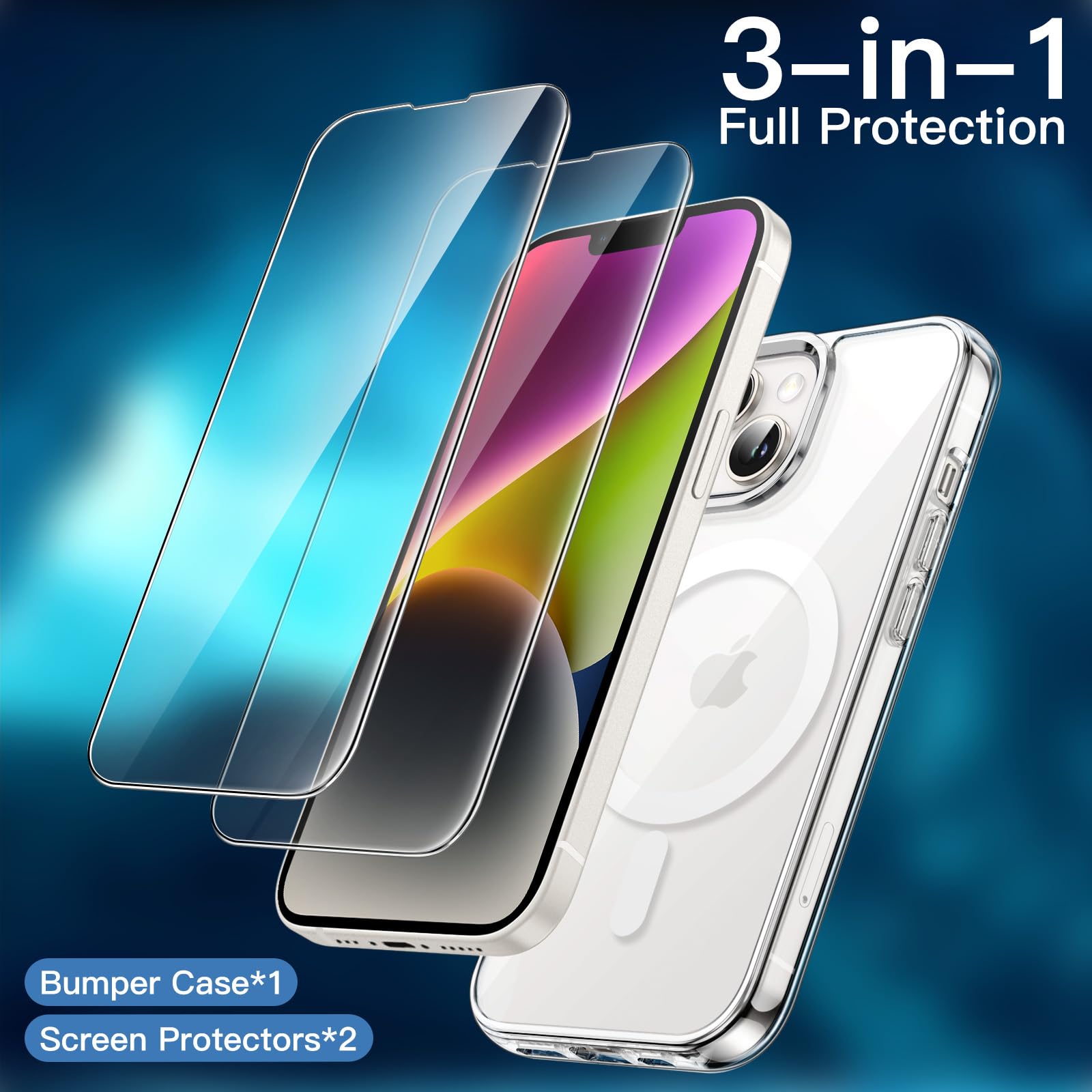 Amazon.co.jp: JETech 3 in 1 iPhone 14 6.1 インチ用 マグネット 