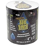 The Original Fix Tape | As Seen On TV - Rubberized Waterproof Tape, Boat Repair (Black, 4 inches x 5 feet)