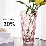 CEMABT Vases en verre pour fleurs, Épaisseur 3.4 lb Vases Morden pour Tables Centerpieces, vase pour Décor à la maison, Cristal, Couleur, Vintage et Rose claire Vases de Noël de grande taille Cadeaux d'action de grâce (Pink)