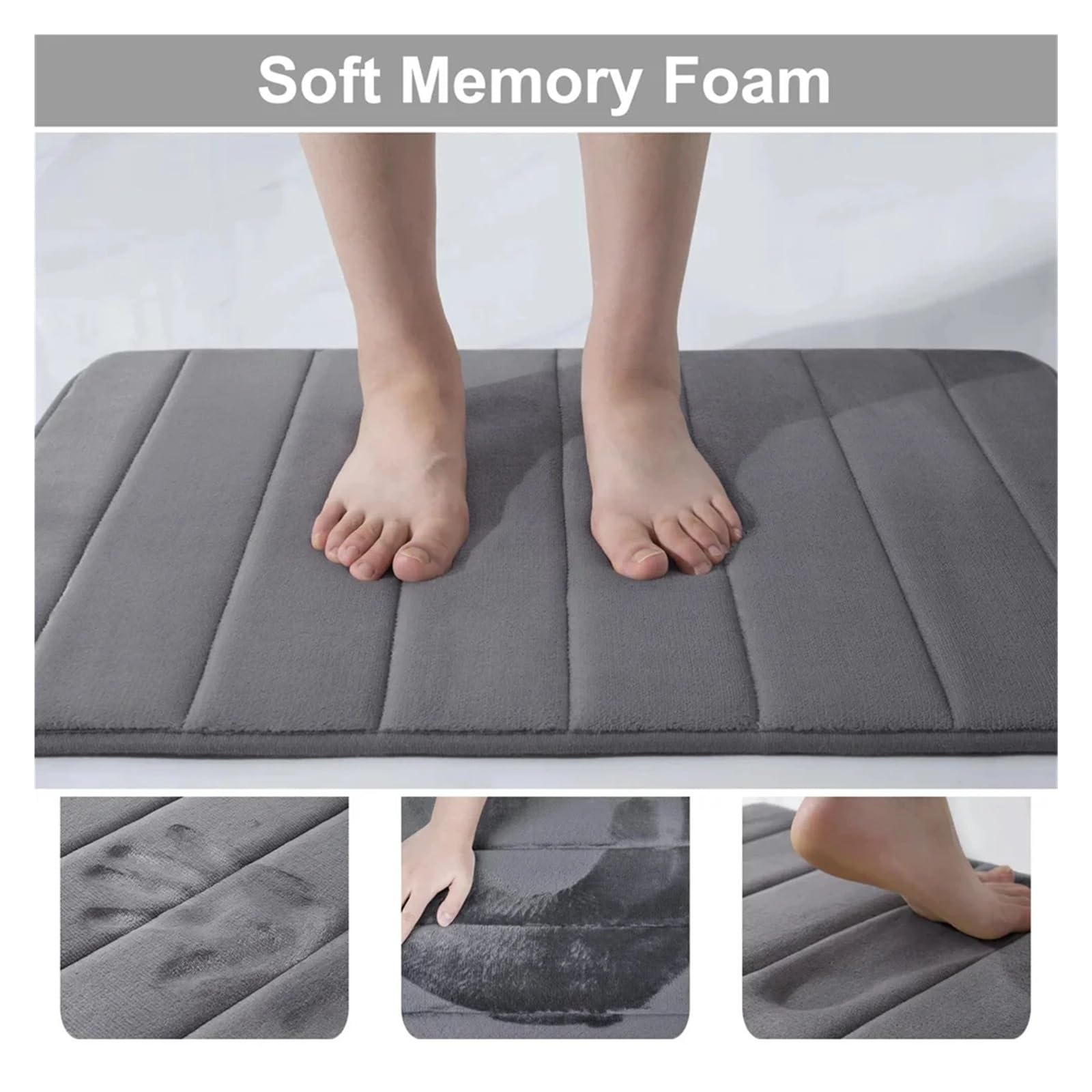 Alfombra Bañera Antideslizante Alfombra de baño de espuma viscoelástica, alfombra absorbente for baño, alfombra for ducha, alfombra de suelo de terciopelo Coral blando, decoración del hogar, esteras a