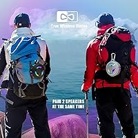 Vista 8 de EBODA Altavoz de ducha Bluetooth, altavoces Bluetooth portátiles, altavoz inalámbrico impermeable IP67 con luz LED, flotante, 2000 mAh, estéreo Negro