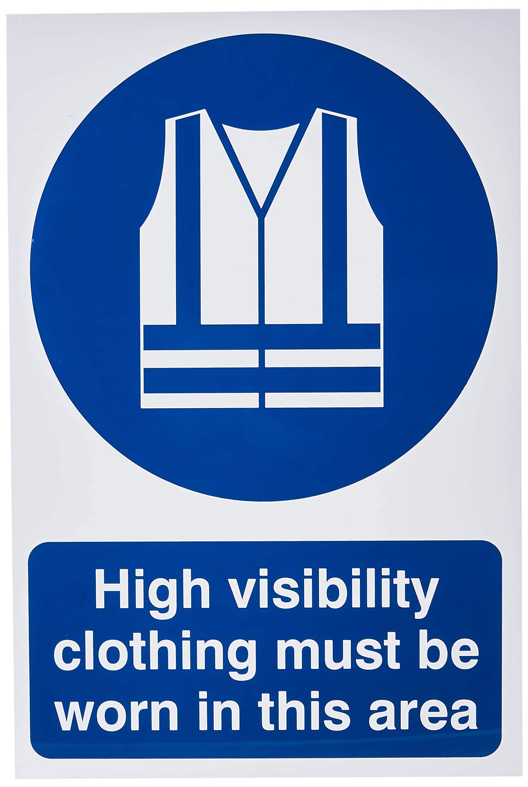 Scan SCA0022 Self adhesive PVC sign - High visibility jackets must be worn in this area,White - 200 x 300mm