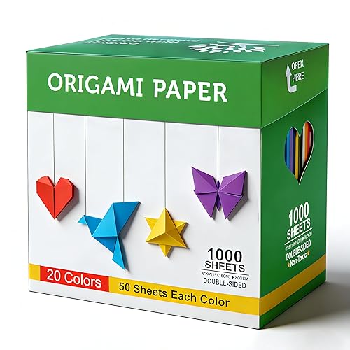 BUBU Origami Paper Kit 1000 Sheets 6 Inch Square Double