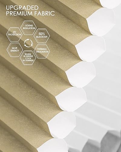 Miniatura 37 de Yoolax Persianas celulares motorizadas compatibles con Alexa, persianas motorizadas opacas inteligentes de panal para ventanas, persianas Color gris