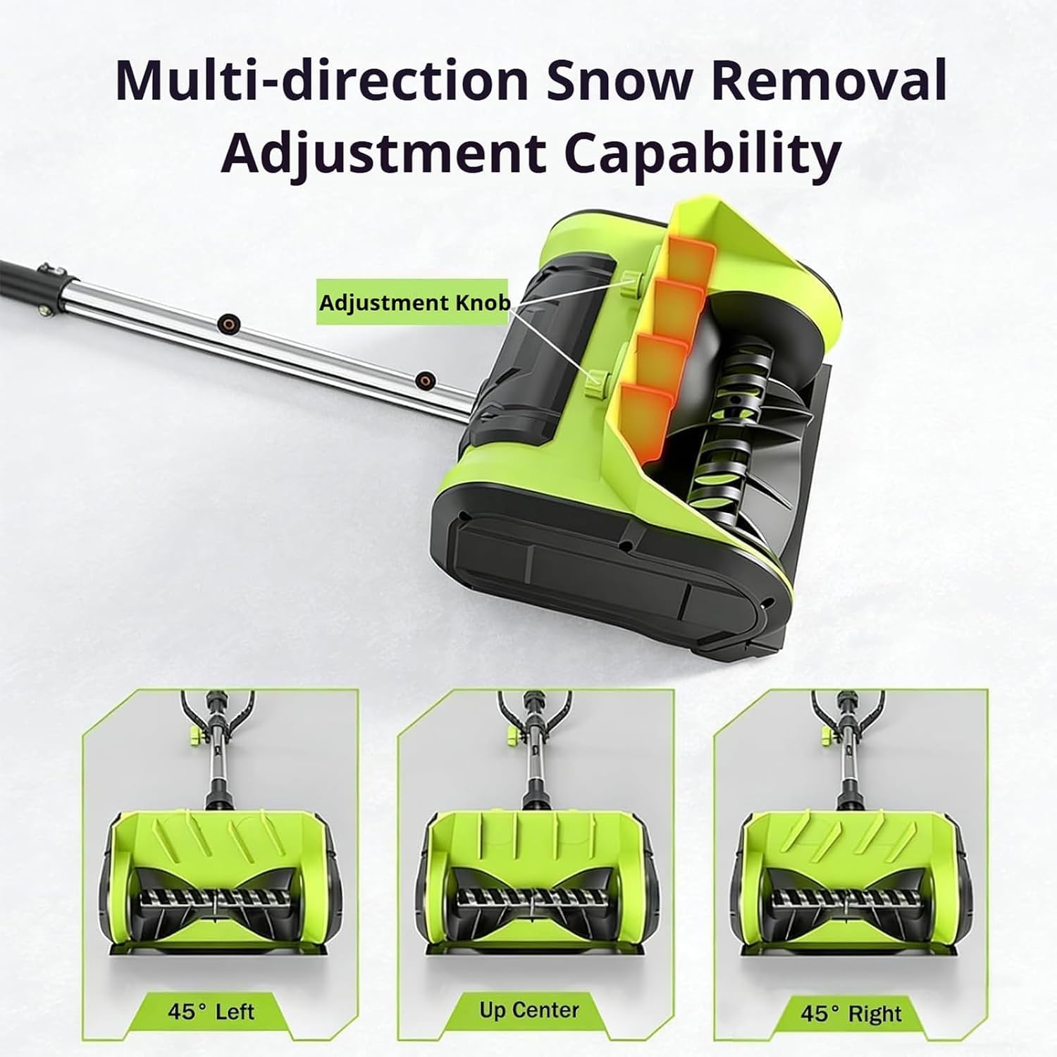 Pala quitanieves inalámbrica de 25 cm (10 Pulgadas), soplador de Nieve eléctrico con batería de 4.0 Ah y Cargador, Motor sin escobillas, dirección Ajustable, Ligero para entradas de vehículos