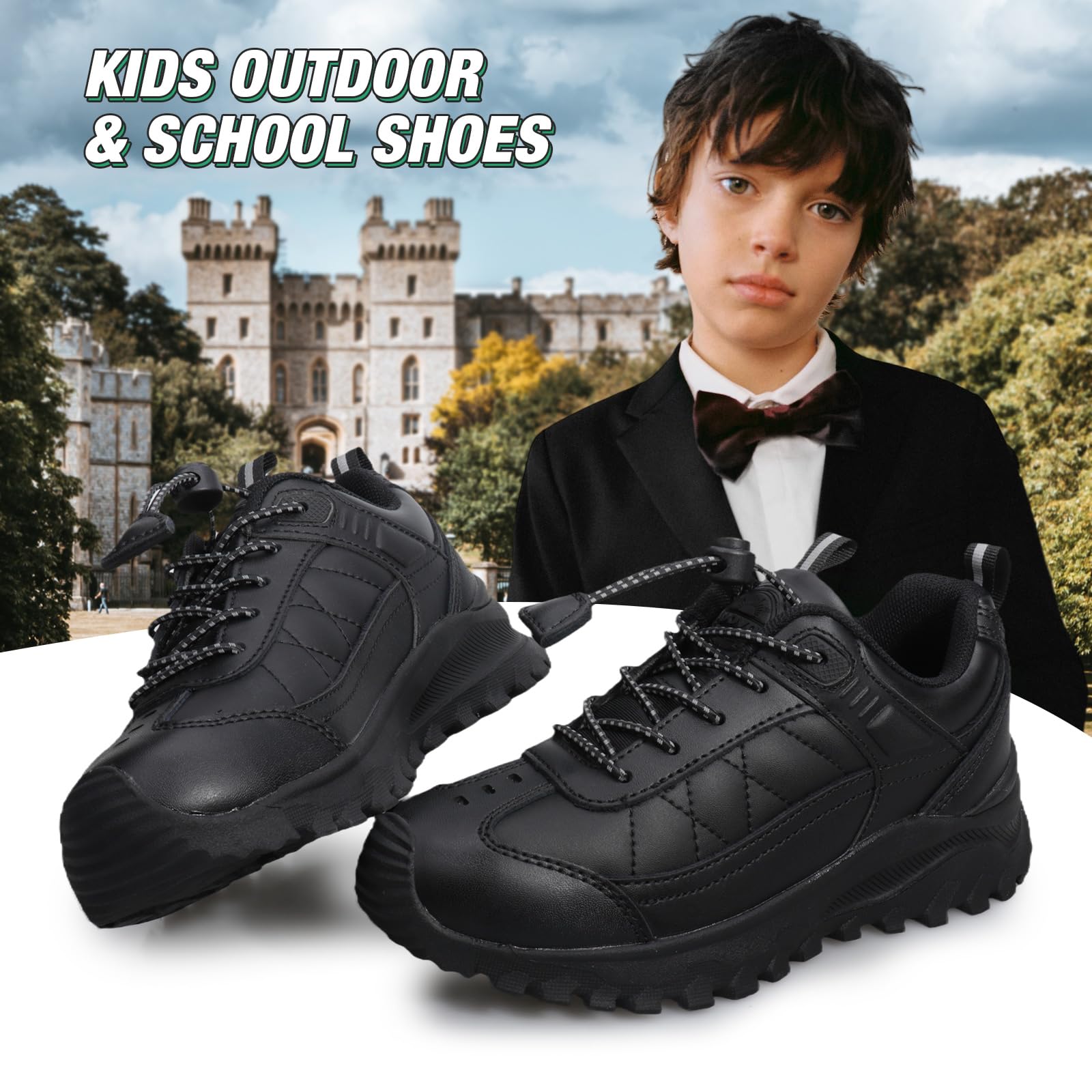 UOVO Zapatos de vestir para uniforme escolar para niños (niño pequeño/niño grande)