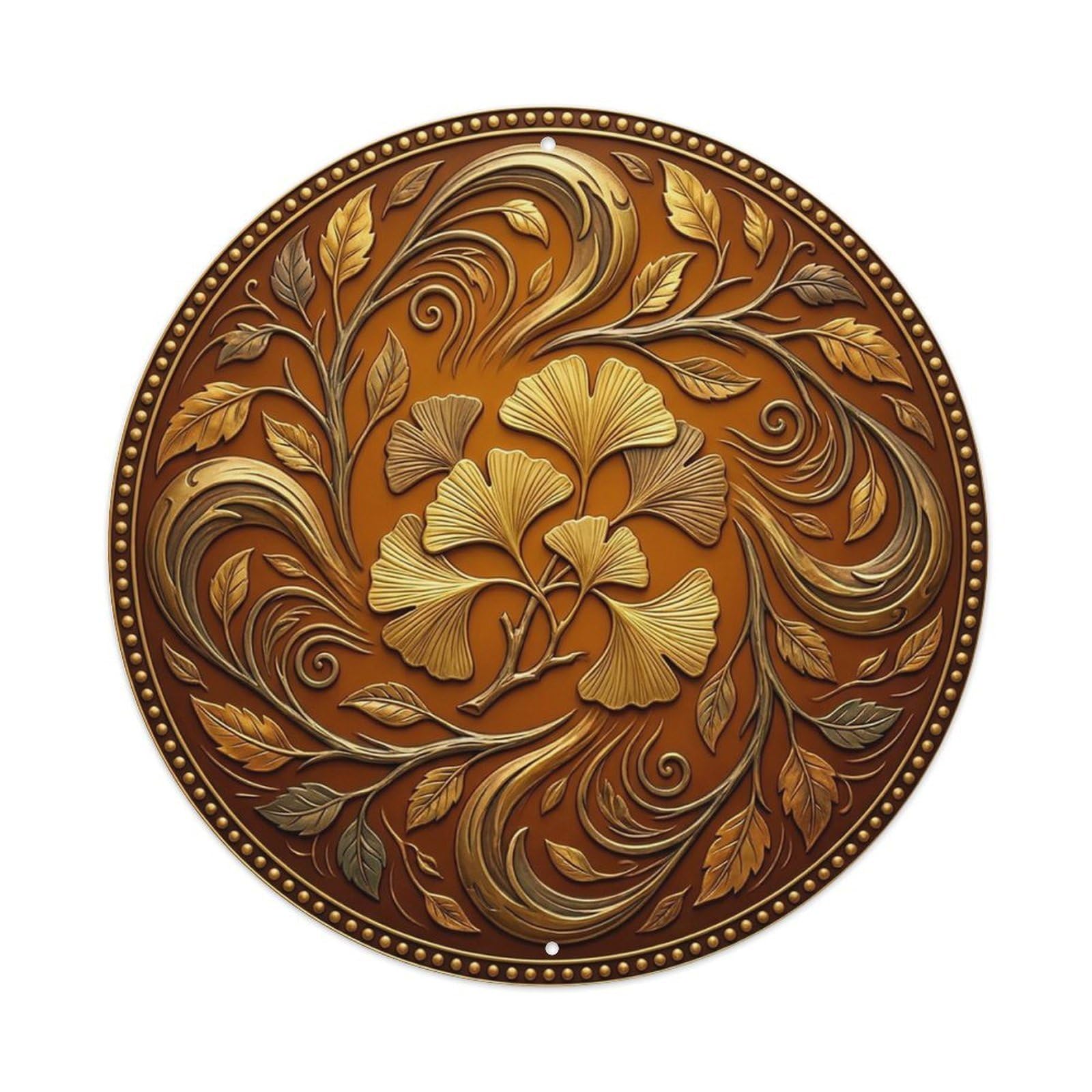 Vintage Namaste Ginkgo Leaf Timeless Flower Zen Yoga Metal Tin Sign
