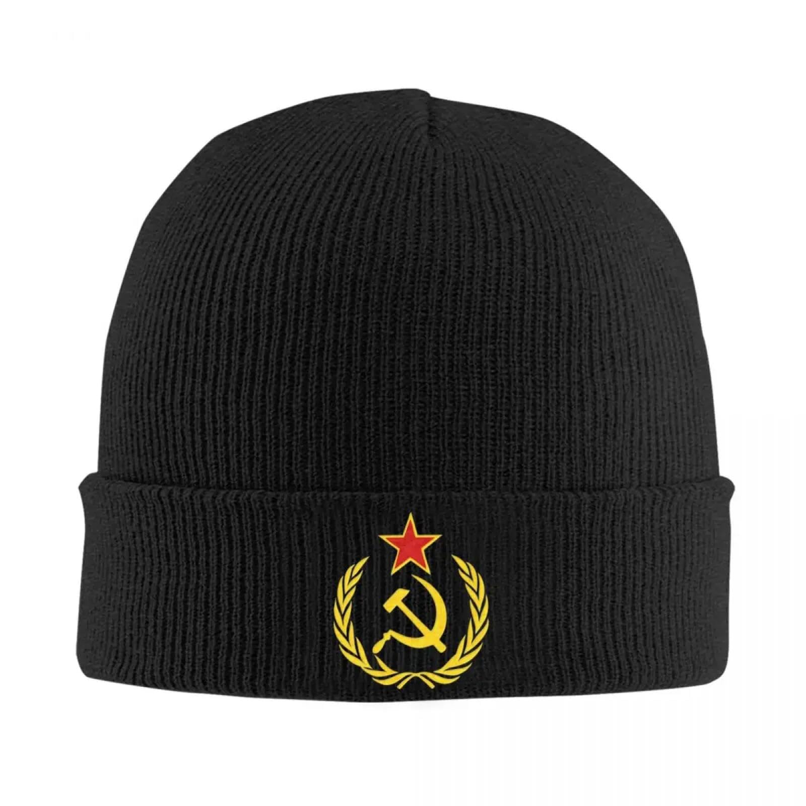CCCP USSR Russian Beanie Hats Soviet Union Hammer and Sickle Bonnet Hats Hip Hop Kpop Knit Hat Autumn Thermal Elastic Caps