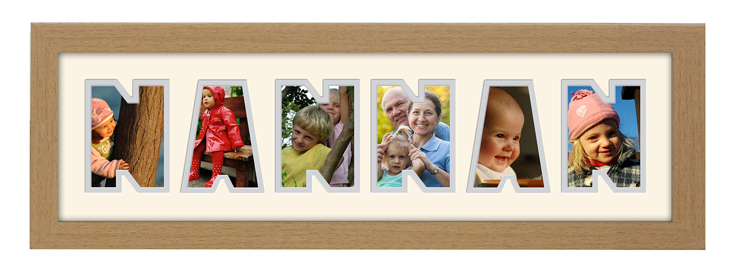 Photos In A Word Oak Finish Frame Cream Mount Grey Inside Nannan Photo Frame Word Photo Frame Name Frame 1273-Cc (Oak Finish Frame Cream Mount Grey Inside)