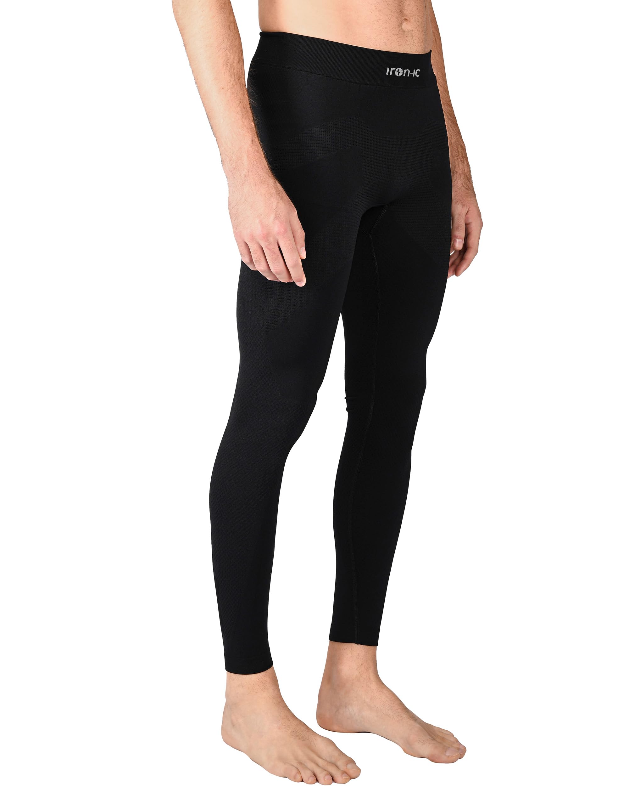 Iron ic - Leggings Homme Techniques Seamless Thermiques et Doux - Coupe Slim - Art. 600761 (Noir, XXL)